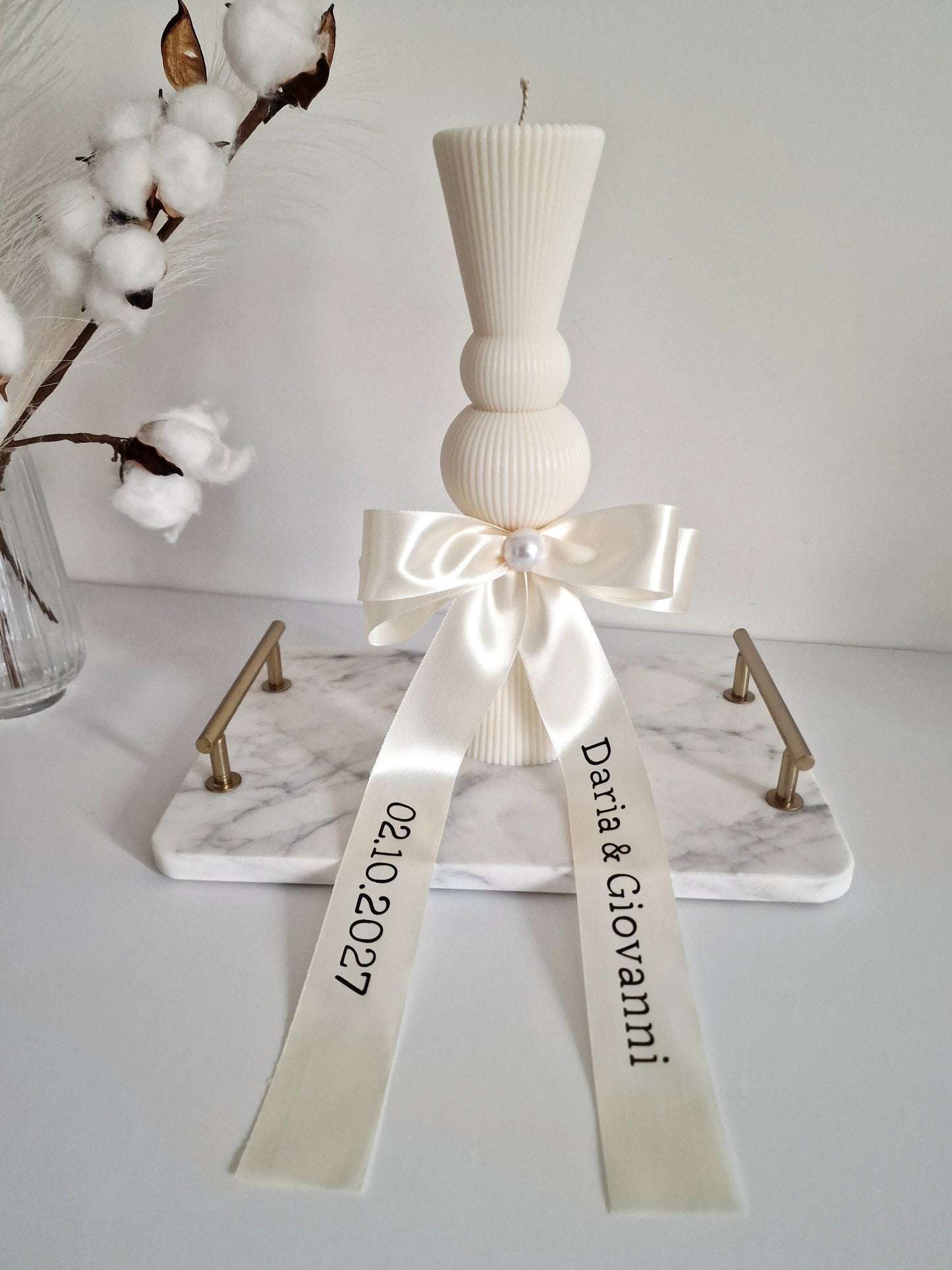 Lumanare festiva pentru nunta sau botez