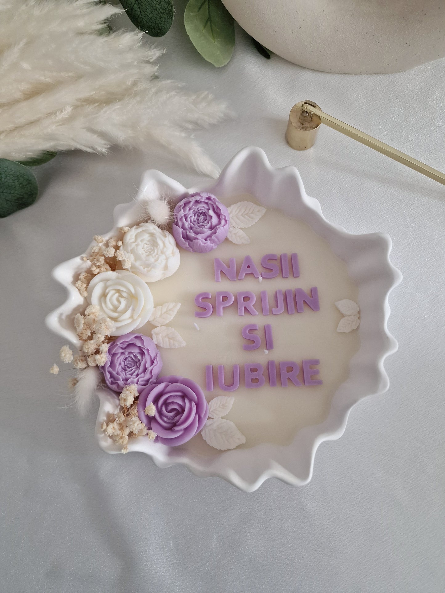 Lumanare cu Mesaj in Vas Ceramic Mare