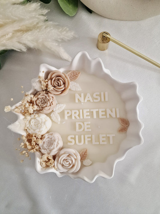 Lumanare cu Mesaj in Vas Ceramic Mare