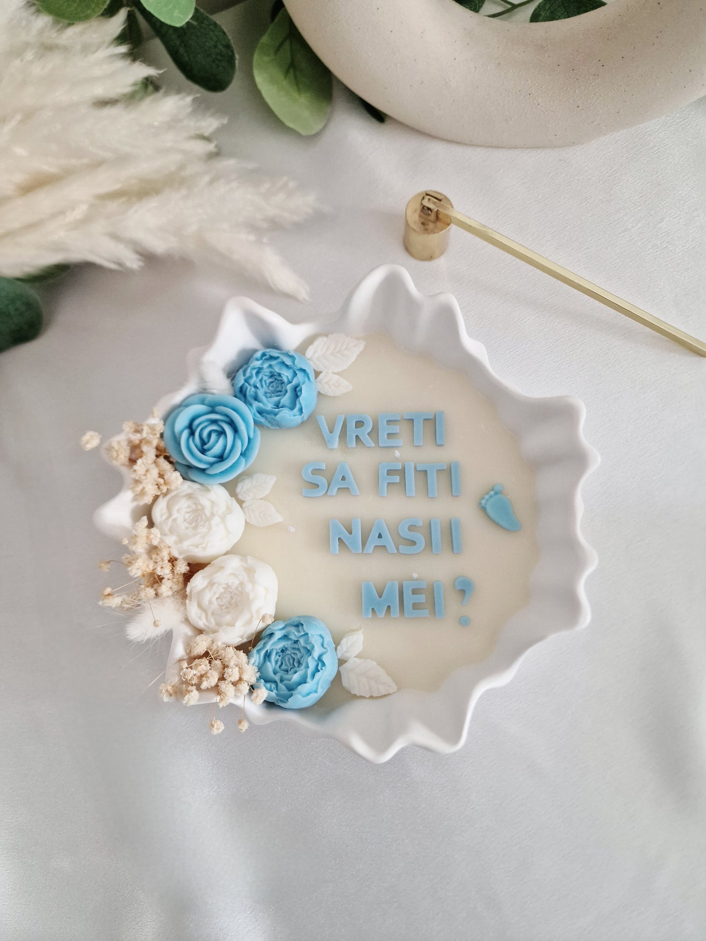 Lumanare cu Mesaj in Vas Ceramic Mare