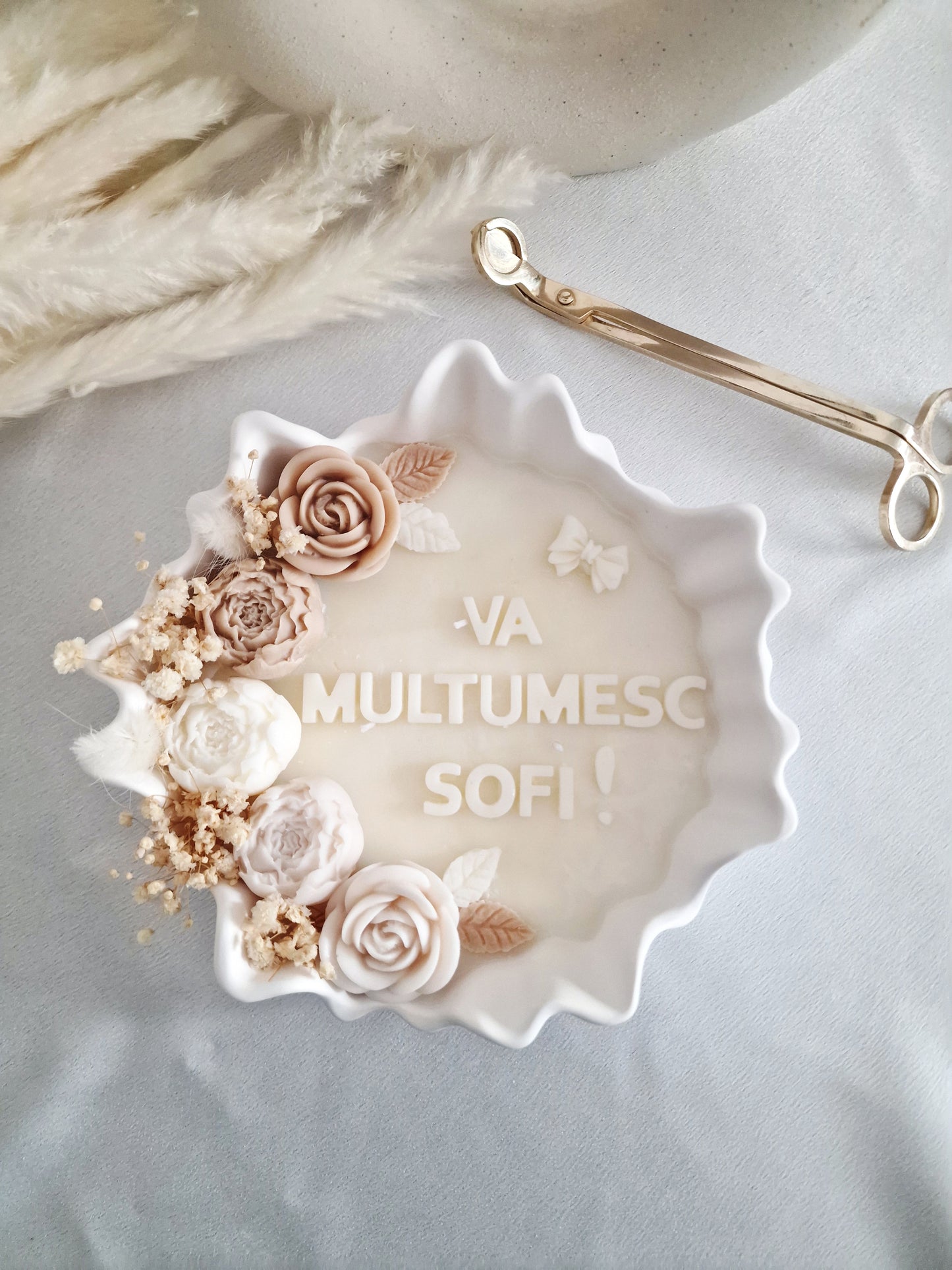 Lumanare cu Mesaj in Vas Ceramic Mare