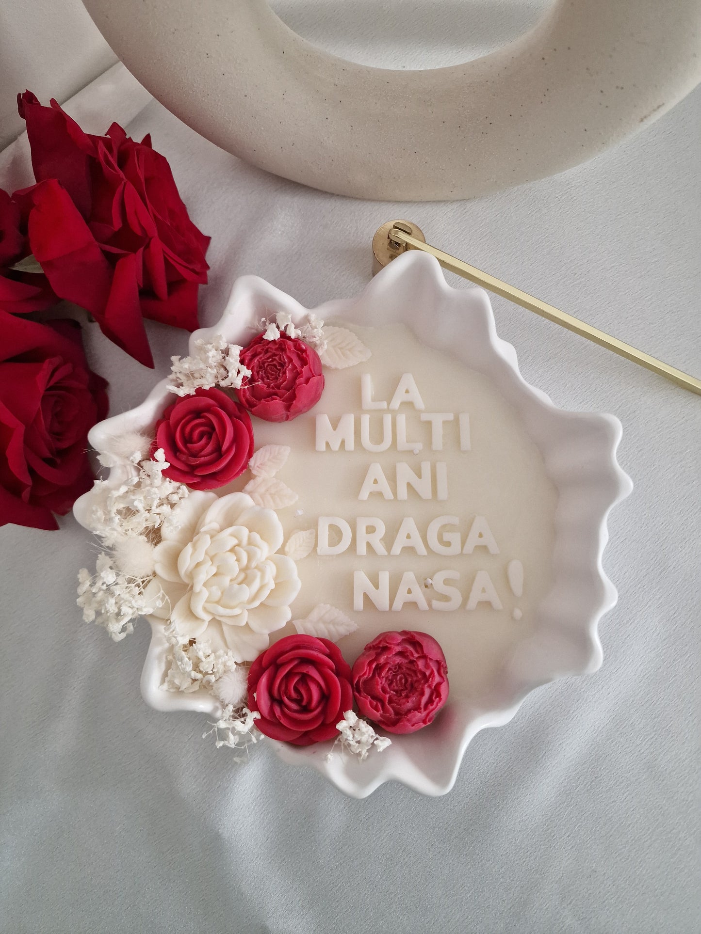 Lumanare cu Mesaj in Vas Ceramic Mare