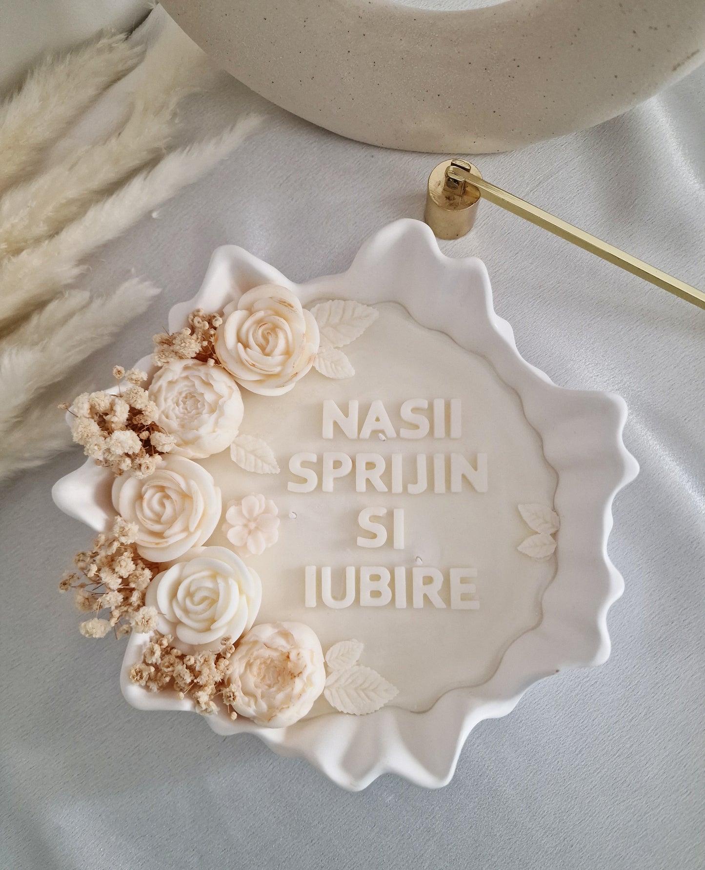 Lumanare cu Mesaj in Vas Ceramic Mare