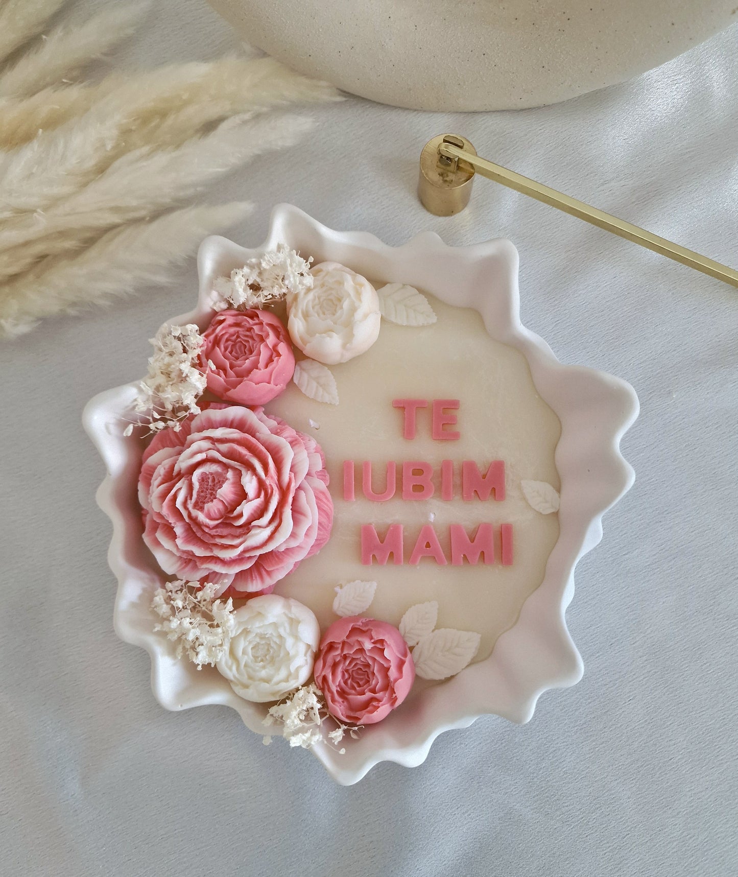 Lumanare cu Mesaj in Vas Ceramic Mare