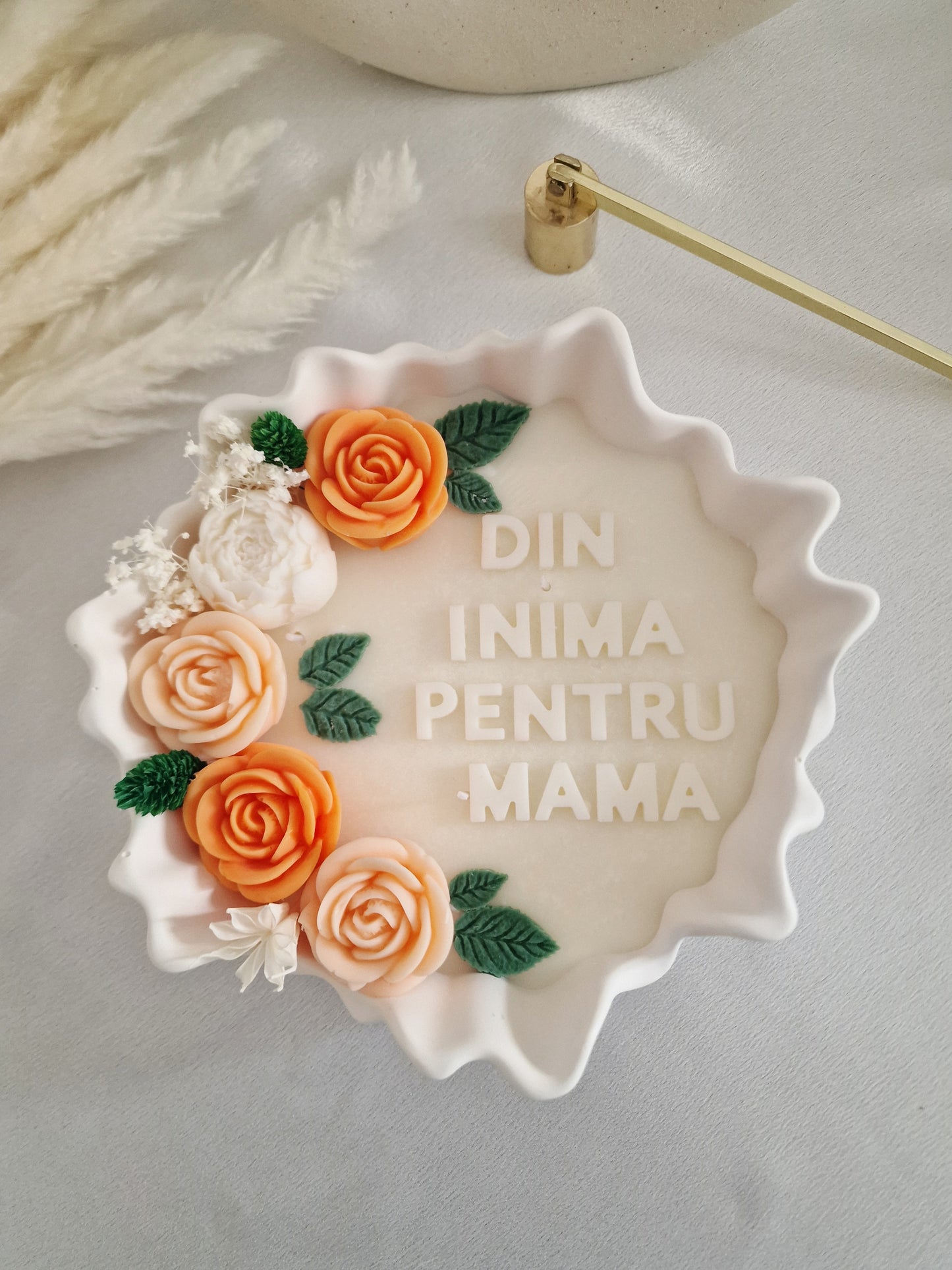 Lumanare cu Mesaj in Vas Ceramic Mare