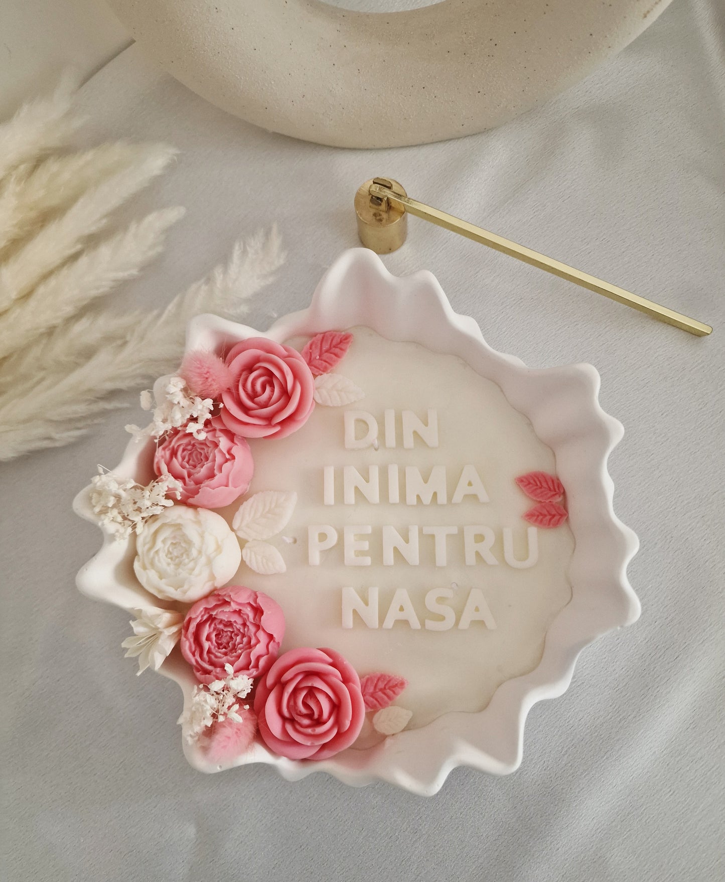 Lumanare cu Mesaj in Vas Ceramic Mare