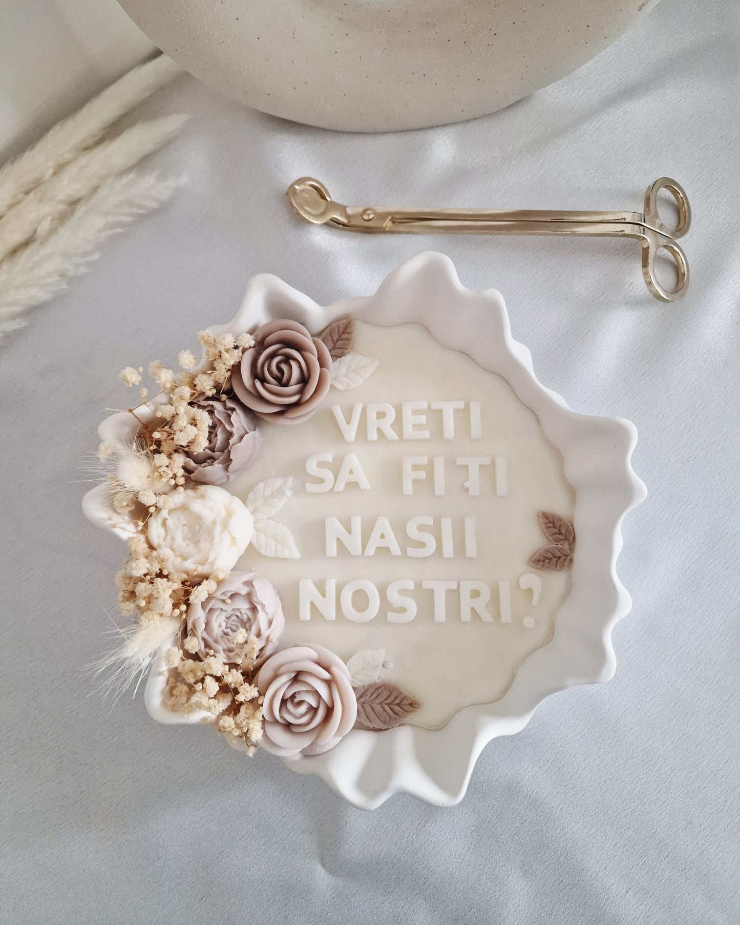 Lumanare cu Mesaj in Vas Ceramic Mare
