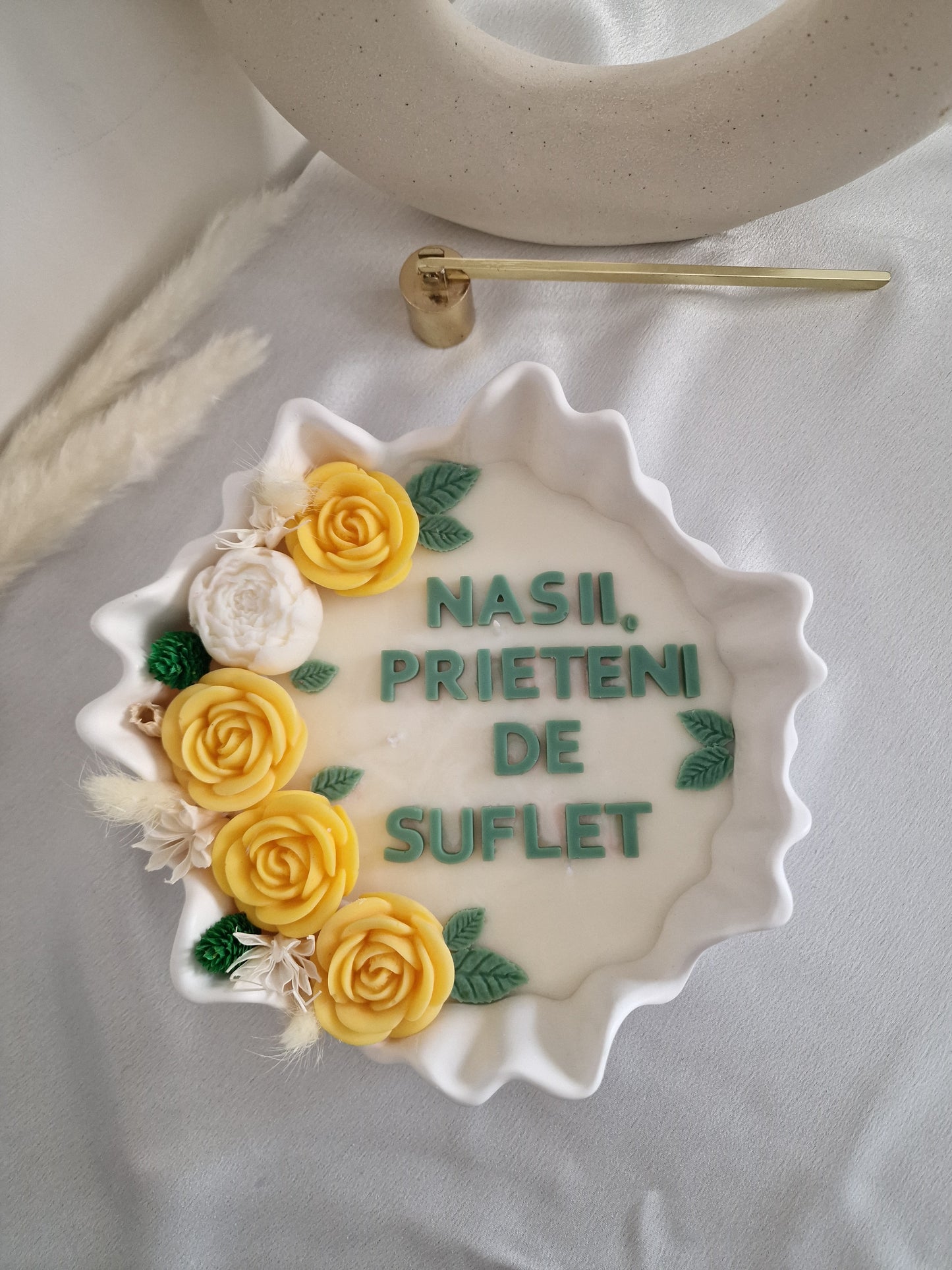 Lumanare cu Mesaj in Vas Ceramic Mare