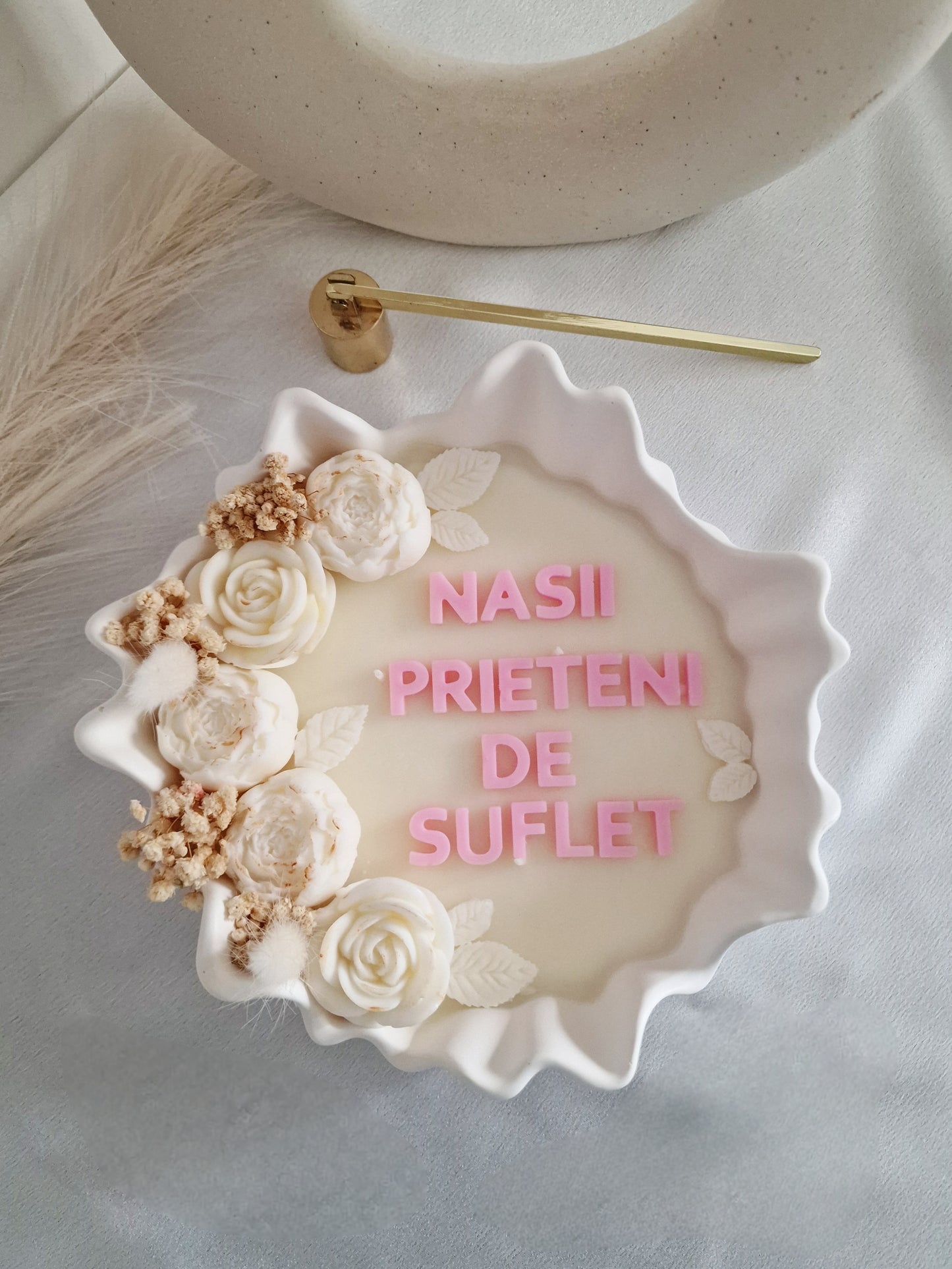 Lumanare cu Mesaj in Vas Ceramic Mare