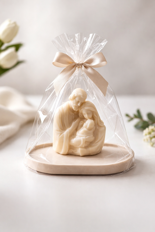 Set Lumanare ''Sfanta Familie ''+ tavita - Cadou de Paste