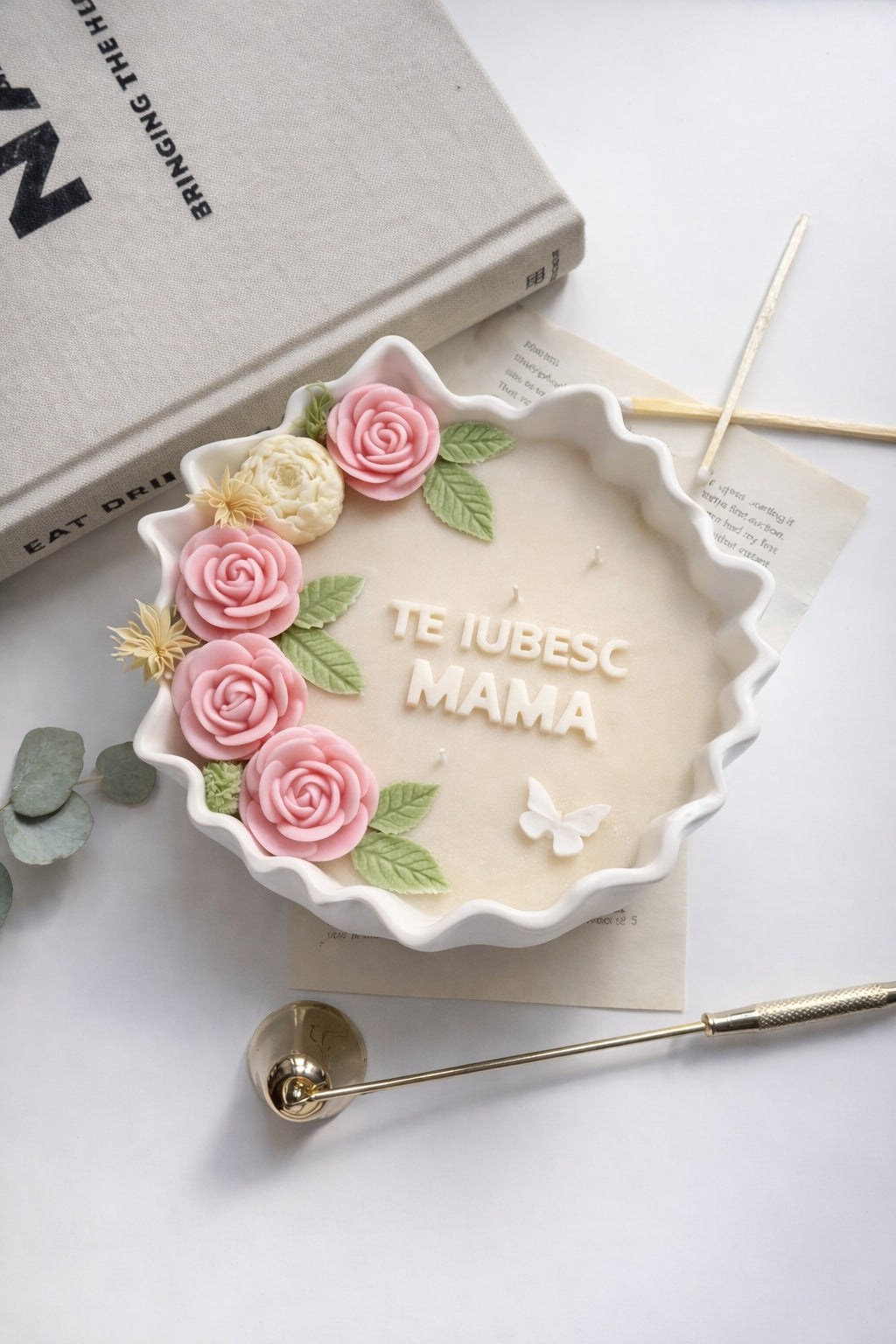 Lumanare 1-8 MARTIE in Vas Ceramic Mare